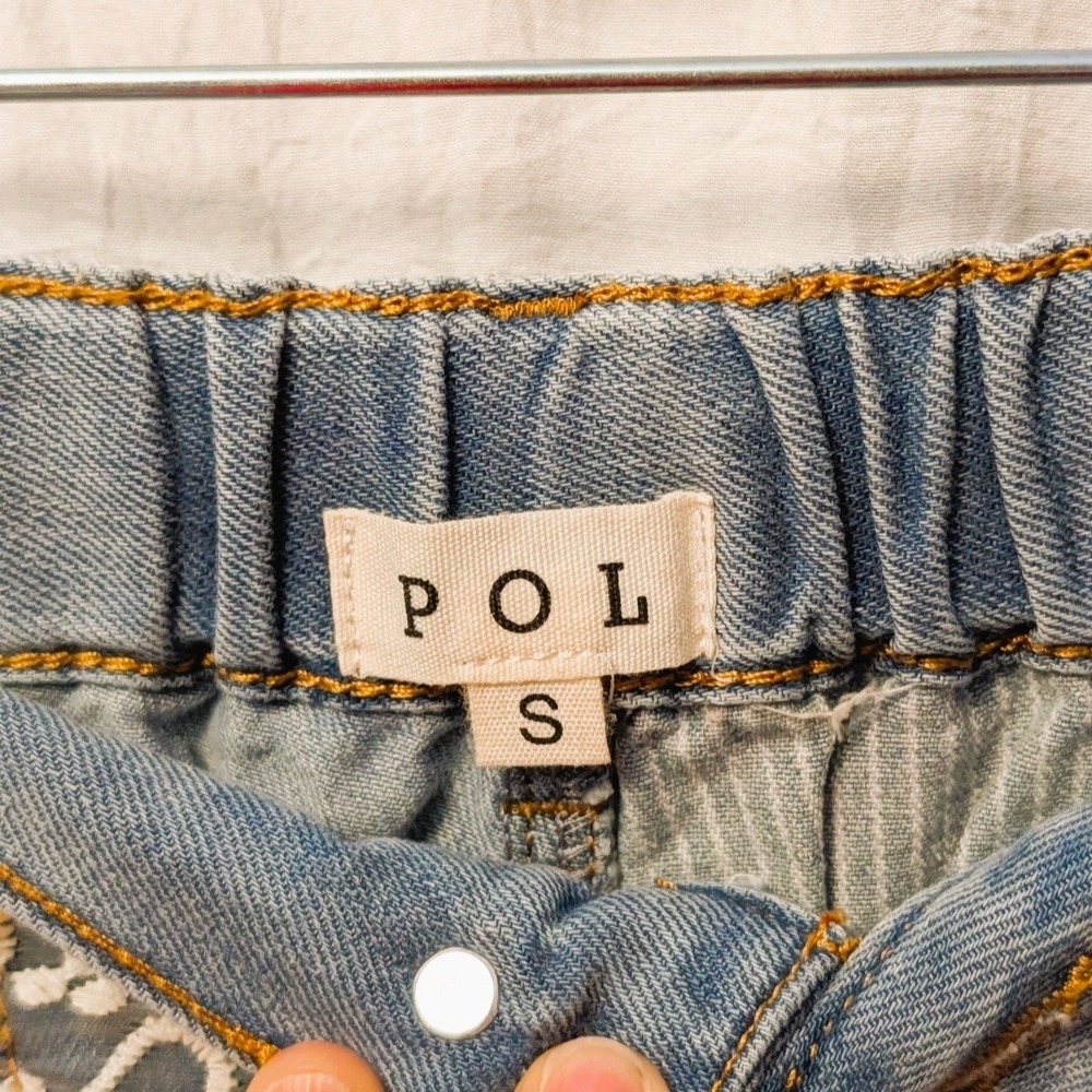 Darla Denim Mixed Media Jeans by POL Small Funky Roomy Fit Quirky - Picture 3 of 14
